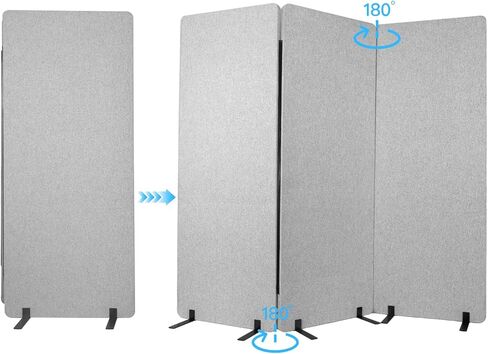 Generic 3 Panels Freestanding Partition Room Dividers Soundproof Privacy Panels Folding Portable Partition Screens for Office Reception Room Hospital in Saudi Arabia