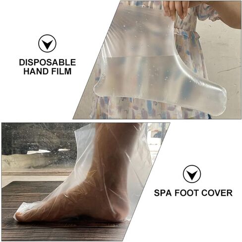 2 Packs Disposable Foot Covers Plastic Shoe Covers for Home Use No Strap Style for Spa and Foot Care Safe and Odorless in Saudi Arabia