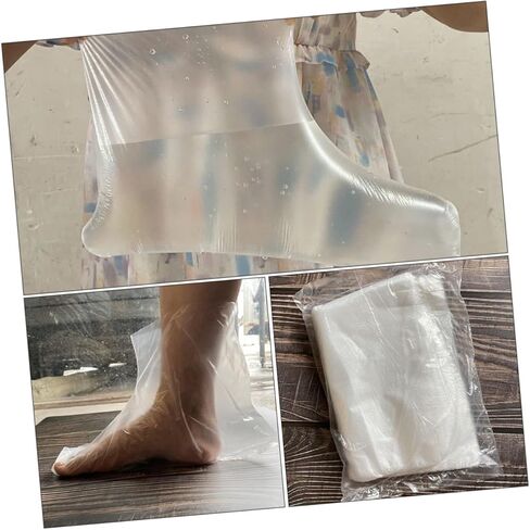 2 Packs Disposable Foot Covers Plastic Shoe Covers for Home Use No Strap Style for Spa and Foot Care Safe and Odorless in Saudi Arabia