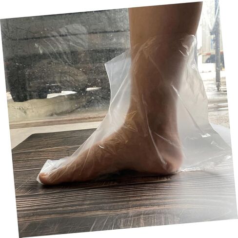 2 Packs Disposable Foot Covers Plastic Shoe Covers for Home Use No Strap Style for Spa and Foot Care Safe and Odorless in Saudi Arabia