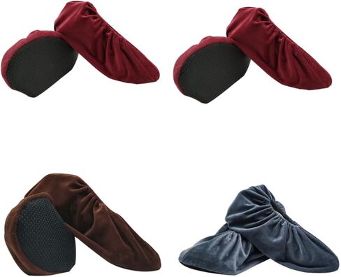 VANZACK Thickened Anti-Slip Shoe Covers for Kids 4 Pairs Lint Resistant Protective Covers Soft Sole for Indoor and Outdoor Use Random Color in Saudi Arabia