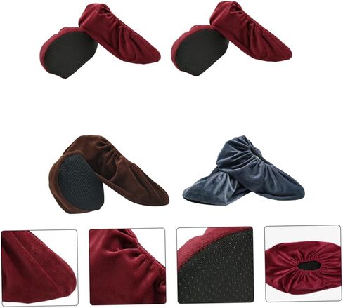 VANZACK Thickened Anti-Slip Shoe Covers for Kids 4 Pairs Lint Resistant Protective Covers Soft Sole for Indoor and Outdoor Use Random Color in Saudi Arabia