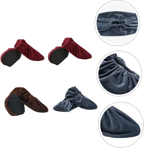 VANZACK Thickened Anti-Slip Shoe Covers for Kids 4 Pairs Lint Resistant Protective Covers Soft Sole for Indoor and Outdoor Use Random Color in Saudi Arabia