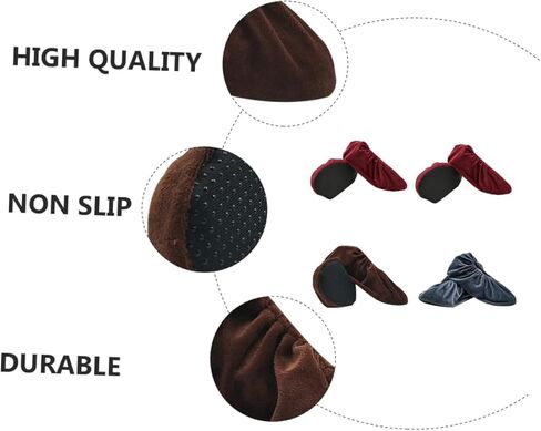 VANZACK Thickened Anti-Slip Shoe Covers for Kids 4 Pairs Lint Resistant Protective Covers Soft Sole for Indoor and Outdoor Use Random Color in Saudi Arabia