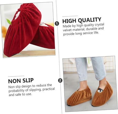VANZACK Thickened Anti-Slip Shoe Covers for Kids 4 Pairs Lint Resistant Protective Covers Soft Sole for Indoor and Outdoor Use Random Color in Saudi Arabia