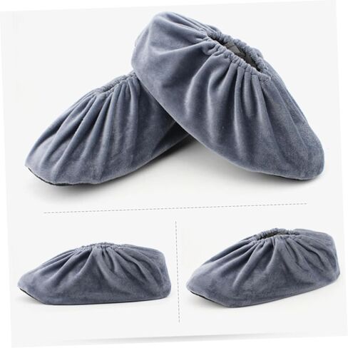 Homoyoyo 5 Pairs Reusable Overshoes with Skid Design Durable Shoes Covers Brown Grey Navy Red Washable Comfortable for Keeping Floors Clean in Saudi Arabia