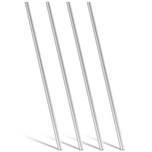304 Stainless Steel Wall Divider Bars - 48" L × 1.3" W, 4-Pack (Fits 0.1" Thick), Glossy Drop-in Backsplash Accessory for Range Hood & Kitchen Panel Splicing/Edging in Saudi Arabia