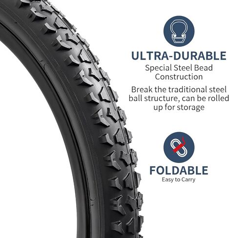 إطارات الدراجة الجبلية YUNSCM قطعتين مقاس 18 بوصة مقاس 18x1.95/53-355 متوافقة مع إطارات الدراجات الجبلية/الطرق الوعرة مقاس 18x1.95 18x2.0 (Y-1220) in Saudi Arabia