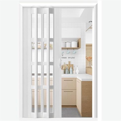 Interior Accordion Sliding Folding Doors - Aluminum Frame & PVC Acrylic Room Divider Screen for Bedroom & Living Room, Space-Saving Privacy Solution in Saudi Arabia