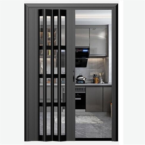 Interior Accordion Sliding Folding Doors - Aluminum Frame & PVC Acrylic Room Divider Screen for Bedroom & Living Room, Space-Saving Privacy Solution in Saudi Arabia