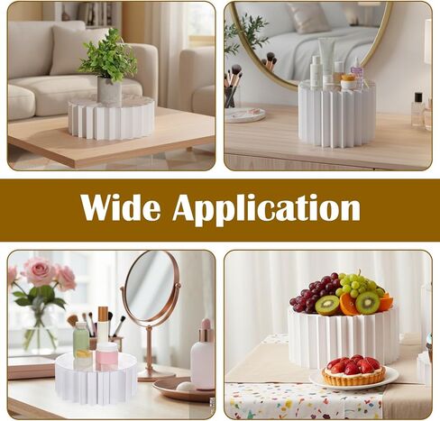 MAQUITA 4 Pack Buffet Risers, Foldable White Cardboard Food Display Risers with PVC Panel Table Tall Cake Stands for Show Catering Desserts, Cake Cupcake, Food, Jewelry in Saudi Arabia