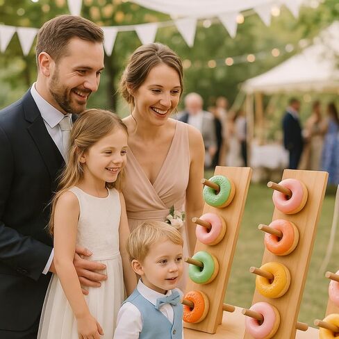 Christmas Gift Bamboo Donut Wall Stand (Pack of 3) - Wooden Doughnut Display Stand for Christmas Party, Birthday, Wedding, Dessert Table Decoration in Saudi Arabia
