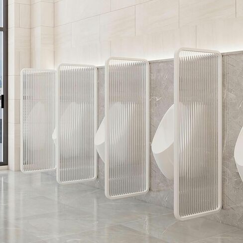 Tempered Glass Urinary Partition, Adult Urinal Partition Semitransparent Design, Speech Partition Mounted On The Modern Wall, Urinary Separator of Stainless Steel Frame,White-5pcs in Saudi Arabia