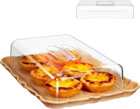 NUOBESTY Rectangular Acrylic Cake Cover, 10.82 Inch Transparent Food Dome for Cakes, Cookies, Desserts, Home Kitchen and Party Use(Only Cover, No Base) in Saudi Arabia