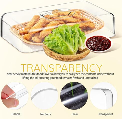 NUOBESTY Rectangular Acrylic Cake Cover, 10.82 Inch Transparent Food Dome for Cakes, Cookies, Desserts, Home Kitchen and Party Use(Only Cover, No Base) in Saudi Arabia