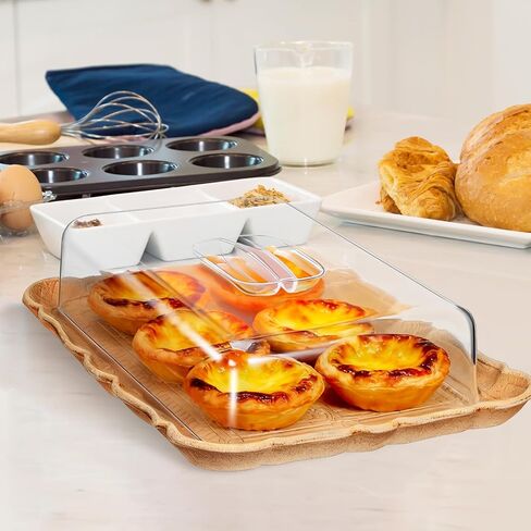 NUOBESTY Rectangular Acrylic Cake Cover, 10.82 Inch Transparent Food Dome for Cakes, Cookies, Desserts, Home Kitchen and Party Use(Only Cover, No Base) in Saudi Arabia