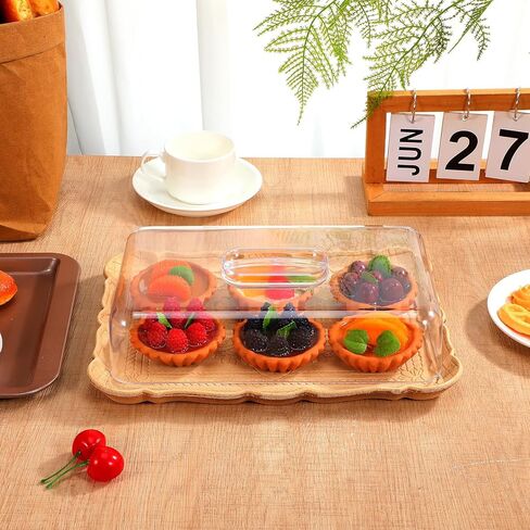 NUOBESTY Rectangular Acrylic Cake Cover, 10.82 Inch Transparent Food Dome for Cakes, Cookies, Desserts, Home Kitchen and Party Use(Only Cover, No Base) in Saudi Arabia