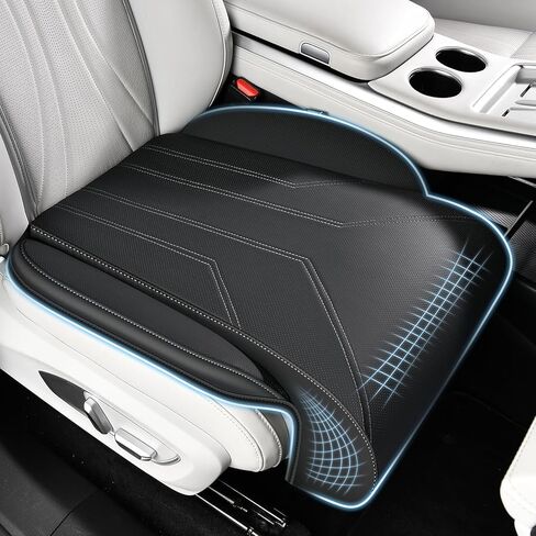 FLORICH Car Seat Extender Leg Support Cushion for Driver Seats Office Chair, Leather Memory Foam Widened seat Cushion for Long Drivers Universal Car Seat Cushion Legs Rest Pads-Black in Saudi Arabia