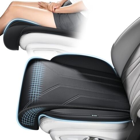 FLORICH Car Seat Extender Leg Support Cushion for Driver Seats Office Chair, Leather Memory Foam Widened seat Cushion for Long Drivers Universal Car Seat Cushion Legs Rest Pads-Black in Saudi Arabia