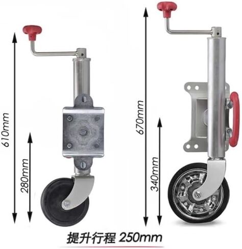 Boat Trailer Jack Wheel, 500Kg/700Kg Capacity Top Crank Hand Crank Trailer Jack, Folding Support Wheel Support, Heavy-Duty Bolt-On Swivel Jack, 6/8In Outrigger in Saudi Arabia