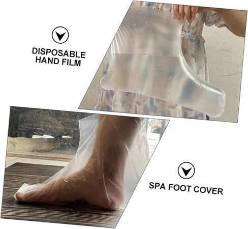 2 Packs Multi Purpose Disposable Foot Covers Transparent Protective Shoe Covers for Spa and Outdoor Use Comfortable Pe Material in Saudi Arabia