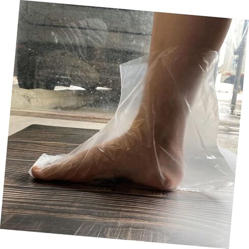 2 Packs Multi Purpose Disposable Foot Covers Transparent Protective Shoe Covers for Spa and Outdoor Use Comfortable Pe Material in Saudi Arabia