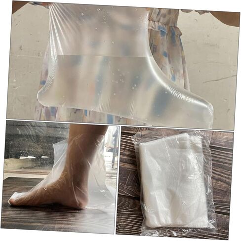 2 Packs Multi Purpose Disposable Foot Covers Transparent Protective Shoe Covers for Spa and Outdoor Use Comfortable Pe Material in Saudi Arabia