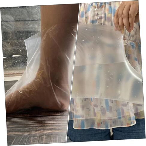 PartyKindom 2 Packs Disposable Transparent Foot Cover Long Tube Shoe Covers for Spa Use Breathable Pe Material for Daily Maintenance and in Saudi Arabia