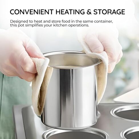 OCS Parts 3 عبوات 1.5 لتر وعاء باين ماري | وعاء من الفولاذ المقاوم للصدأ مقاس 5-5/8 بوصة × 4-7/16 بوصة للأطعمة الدافئة أو الباردة أو الصلصات أو الحساء أو تنظيم أواني الطبخ in Saudi Arabia