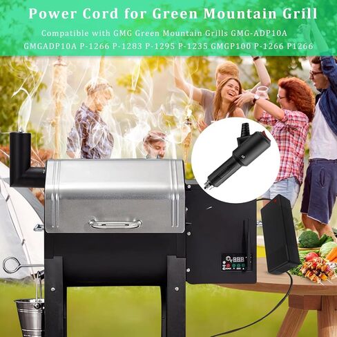 12V 10A 120W BBQ ولاعة السجائر التوصيل 10.8FT سلك الطاقة لGMG Green Mountain Grills Davy Crockett محول الطاقة محول نمط P1266 GMGADP10A مجموعة استبدال الطاقة للشواية (مع التحكم في التبديل) in Kuwait