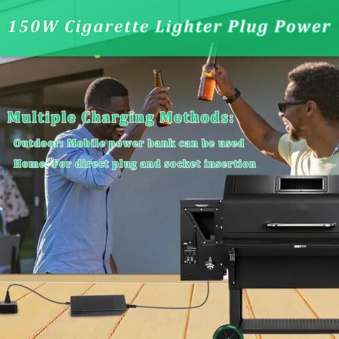 12V 10A 120W BBQ ولاعة السجائر التوصيل 10.8FT سلك الطاقة لGMG Green Mountain Grills Davy Crockett محول الطاقة محول نمط P1266 GMGADP10A مجموعة استبدال الطاقة للشواية (مع التحكم في التبديل) in Kuwait