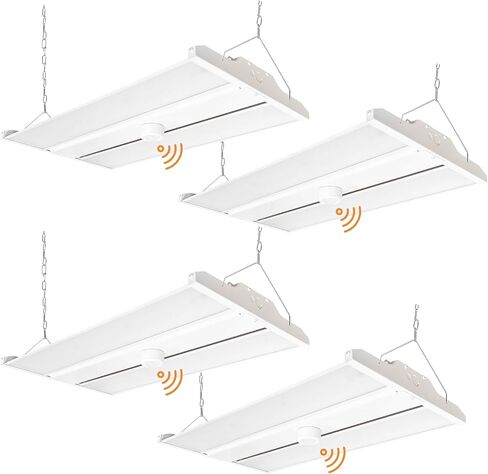2FT LED Linear High Bay Shop Light with Motion Sensor, 210W High Bay Work Light Fixture, 28350LM, 120-277V, 5000K Daylight Linear Hanging Lighting for Garage, Warehouse, UL Listed - 1PK in Saudi Arabia