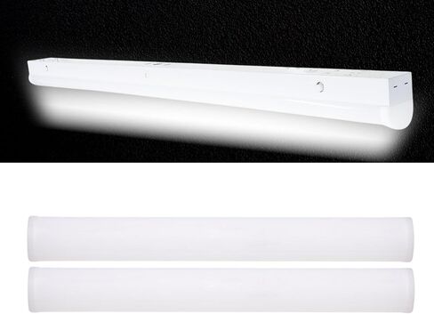 Satco 65-699 4FT LED Linear Strip Lights with EM Battery Backup and Sensor, 30W/40W/50W Selectable Wattage, 3500K–5000K CCT, 6750 Lumens Max, 120-277V, Dimmable (2 Pack) in Saudi Arabia