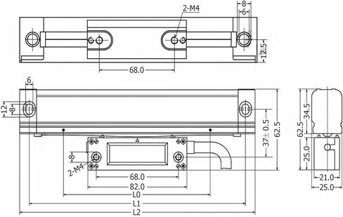Hight Accuracy KA-300 Linear Displacement Sensor Grinder Digital Grating Ruler KA300 470mm-770mm 5um TTL,KA300-5um-570mm-1 in Saudi Arabia