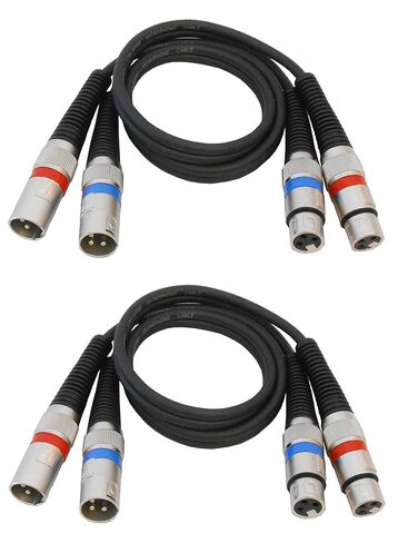 Audio2000'S ADC203F2 Two-Pack Integrated Dual 3-Feet XLR Male to XLR Female Balanced Audio/Patch/Recording/Stage Cables (Total 2 Integrated Dual/Stereo Cables) in Saudi Arabia