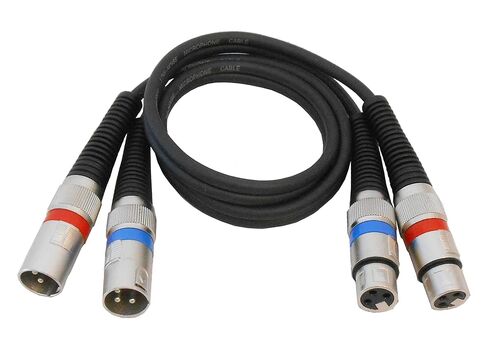 Audio2000'S ADC203F2 Two-Pack Integrated Dual 3-Feet XLR Male to XLR Female Balanced Audio/Patch/Recording/Stage Cables (Total 2 Integrated Dual/Stereo Cables) in Saudi Arabia