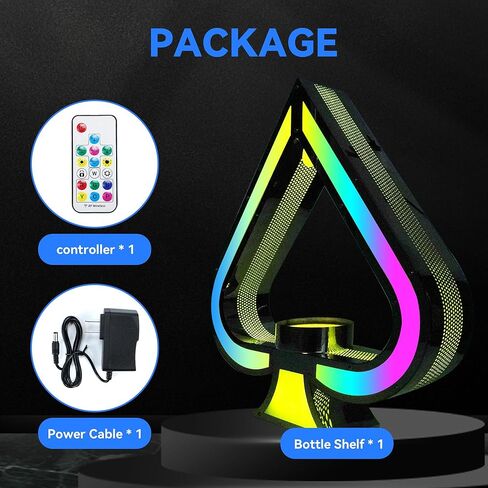 GLITCHCORE LED Liquor Bottle Display Shelf，bar Bottle Service Sign，Club Champagne Whiskey for Bottle Service Display Shelf，Equipped with RF Remote Control and 8 Adjustable Colors in Saudi Arabia
