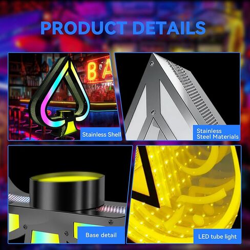 GLITCHCORE LED Liquor Bottle Display Shelf，bar Bottle Service Sign，Club Champagne Whiskey for Bottle Service Display Shelf，Equipped with RF Remote Control and 8 Adjustable Colors in Saudi Arabia