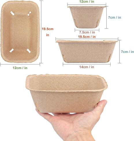 100 Pack Natural Pulp Fiber Large Berry Basket, 7.3 Inch Molded Berry Basket for Fresh Produce Farmers Market & Home Use in Saudi Arabia