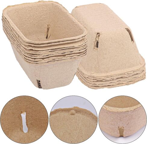 100 Pack Natural Pulp Fiber Large Berry Basket, 7.3 Inch Molded Berry Basket for Fresh Produce Farmers Market & Home Use in Saudi Arabia