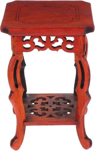 Garneck Wood Plant Stand Unique Design Small Decorative Pedestal Base for Indoor Plants 100% Natural Wood for Home and Garden Decoration in Saudi Arabia