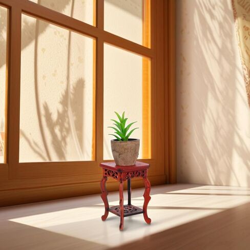 Garneck Wood Plant Stand Unique Design Small Decorative Pedestal Base for Indoor Plants 100% Natural Wood for Home and Garden Decoration in Saudi Arabia