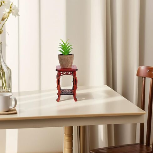 Garneck Wood Plant Stand Unique Design Small Decorative Pedestal Base for Indoor Plants 100% Natural Wood for Home and Garden Decoration in Saudi Arabia
