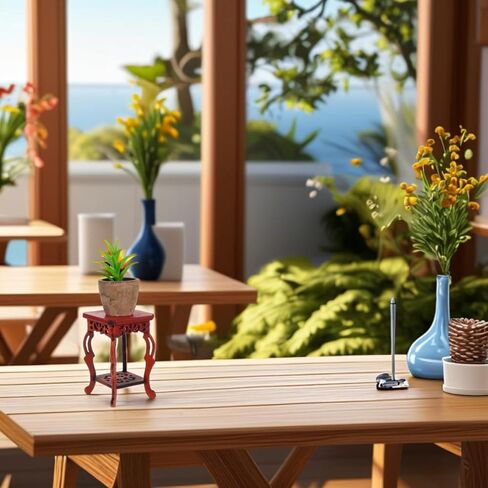 Garneck Wood Plant Stand Unique Design Small Decorative Pedestal Base for Indoor Plants 100% Natural Wood for Home and Garden Decoration in Saudi Arabia