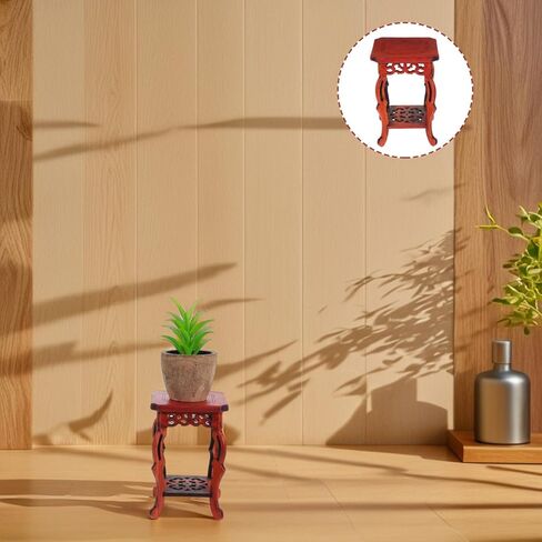 Garneck Wood Plant Stand Unique Design Small Decorative Pedestal Base for Indoor Plants 100% Natural Wood for Home and Garden Decoration in Saudi Arabia