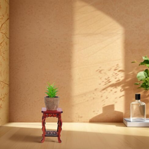 Garneck Wood Plant Stand Unique Design Small Decorative Pedestal Base for Indoor Plants 100% Natural Wood for Home and Garden Decoration in Saudi Arabia