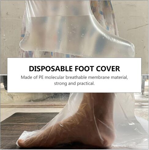200 قطعة من أغطية القدم المقاومة للماء من VALICLUD، أكمام بلاستيكية للاستخدام المنزلي، تصميم بدون حزام لعلاجات السبا والباديكير in Kuwait