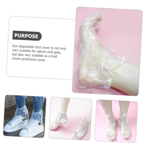 10 قطع من أغطية القدم للاستعمال مرة واحدة من VALICLUD، أغطية نقع القدم المقاومة للماء لأقنعة العناية بالباديكير لتجربة الاسترخاء المنزلية in Kuwait