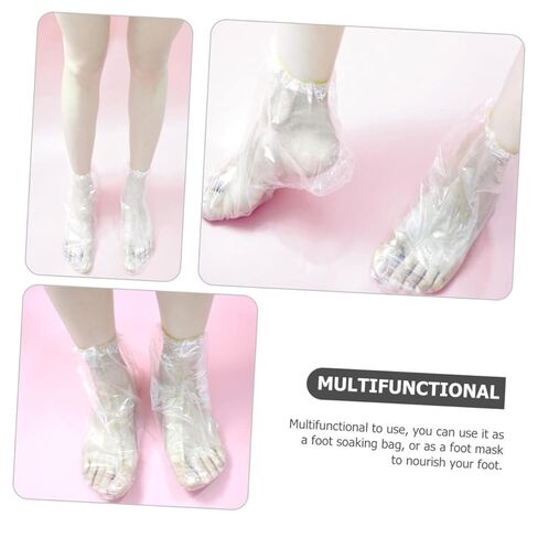 10 قطع من أغطية القدم للاستعمال مرة واحدة من VALICLUD، أغطية نقع القدم المقاومة للماء لأقنعة العناية بالباديكير لتجربة الاسترخاء المنزلية in Kuwait