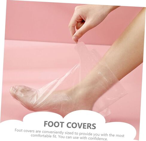 Beavorty 100pcs Professional Foot Mask Cover Disposable Foot Covers Care Protective Plastic Made Breathable and Oil-Resistant in Saudi Arabia